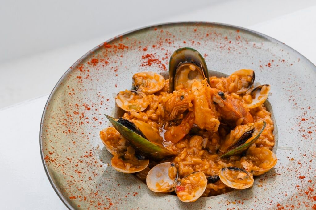 Seafood Risotto by Vithos Restaurant in Fira Santorini